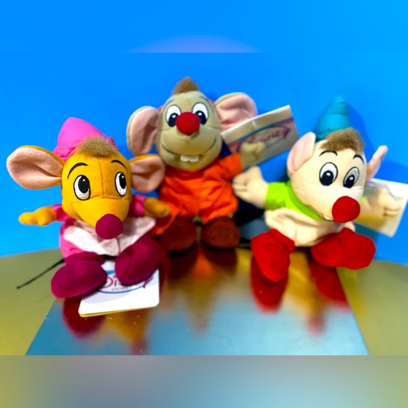 DISNEY STORE NWT VTG 90s COLLECTIBLE CINDERELLA MICE JAQ SUZY GUS